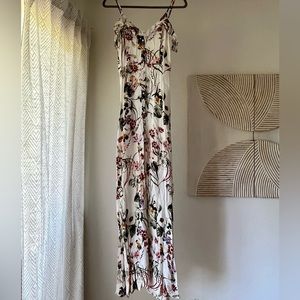 Bloom On Ivory Floral Print Maxi Dress